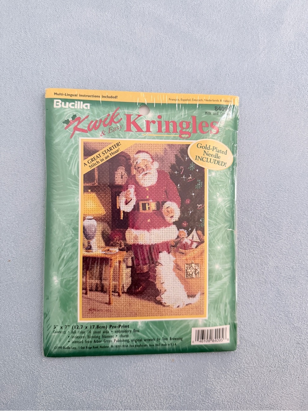Vintage Bucilla Craft - Kwik & Easy Kringles, Milk & Cookies Cross-Stitch Kit